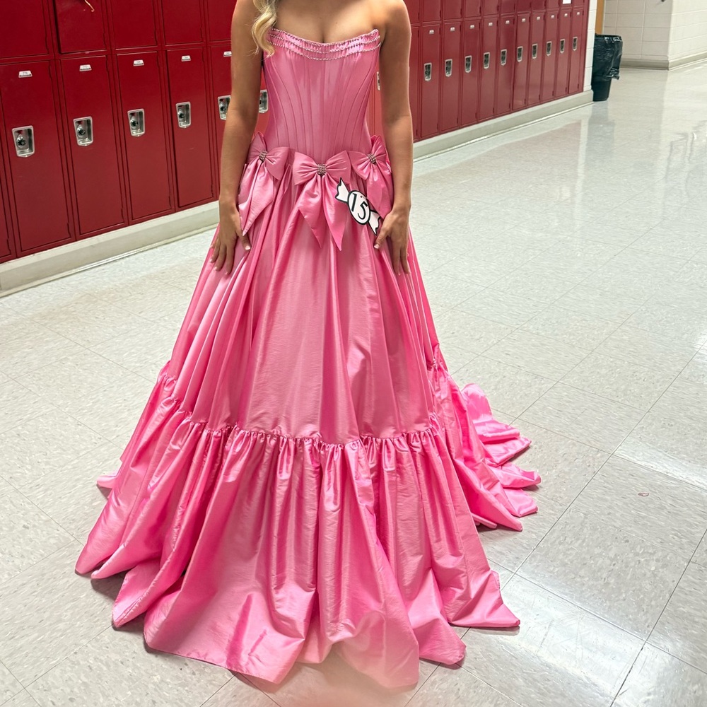 Sherri Hill Strapless Pink Gown